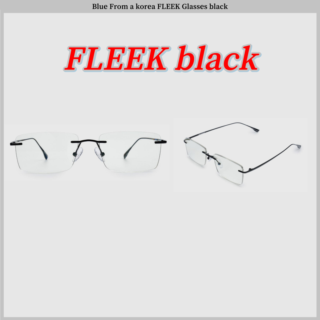 สีน้ําเงิน จากเกาหลี FLEEK Glasses สีดํา