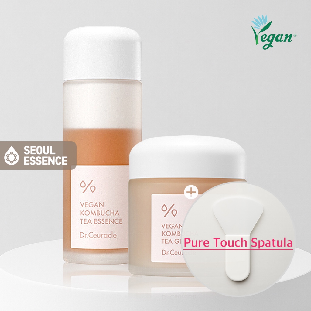 Dr.Ceuracle Vegan Kombucha Tea Essence 150ml / Gel Cream 75g - Lightweight Watery Hydrating Moisturizer พร้อม Kombucha Tea Extract