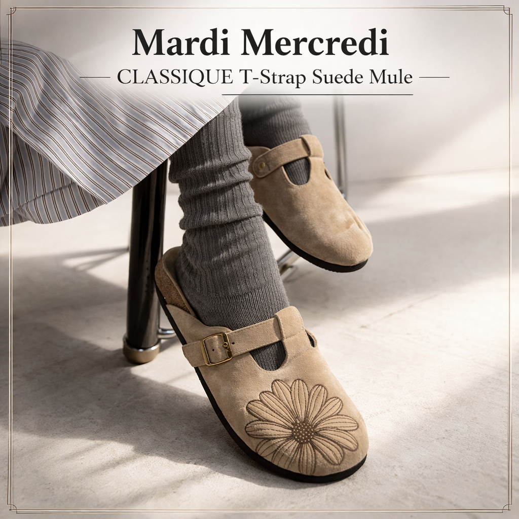 [Mardi Mercredi] Classic T-Strap Suede Mule – 6 สี