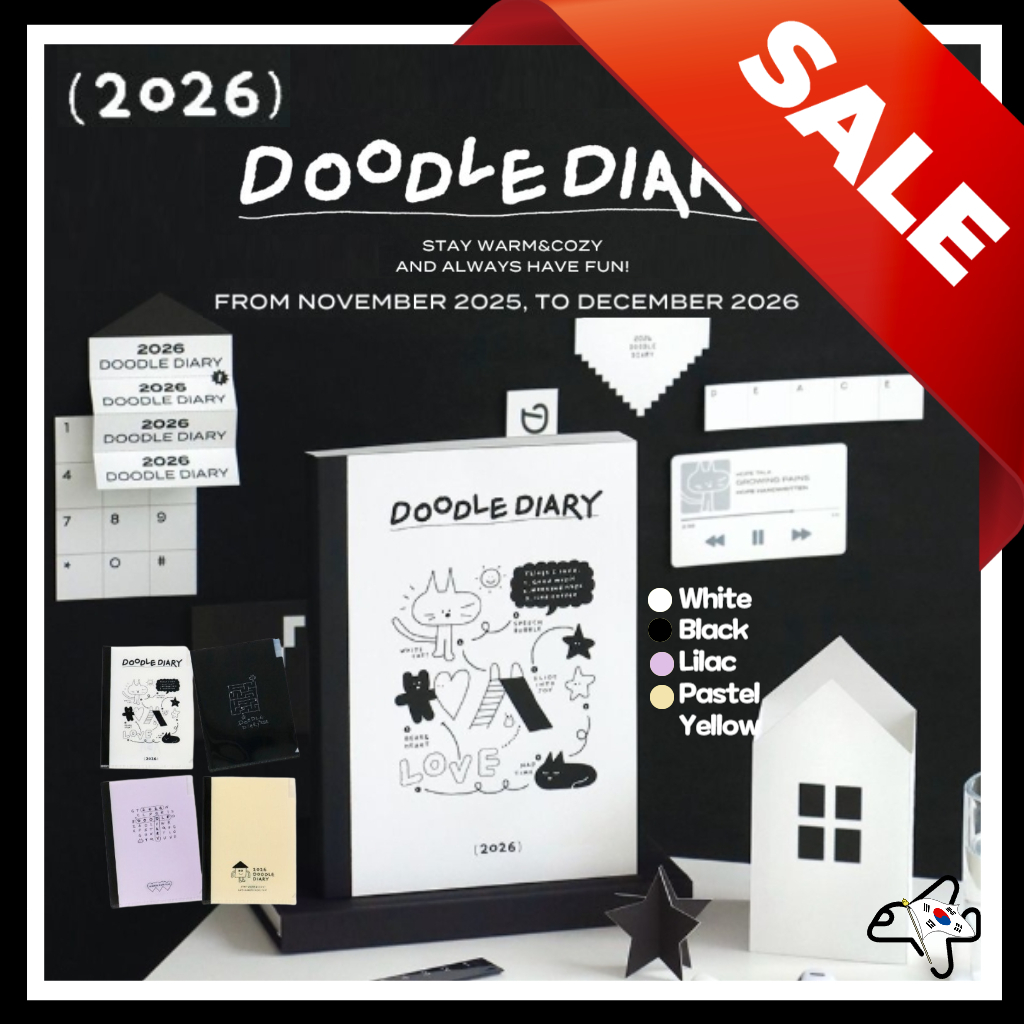 2026 Iconic Doodle Diary/2026 Planner Diary Set/Diary+Stickers/2026 Scheduler/เกาหลี Planner/ ไดอารี