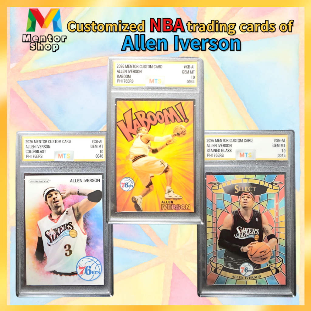 [ร้านเมนเตอร์] ✨ ชุดการ์ด Allen Iverson NBA Custom Triple ✨  คอลเลกชันการ์ด Allen Iverson แบบกําหนดเ