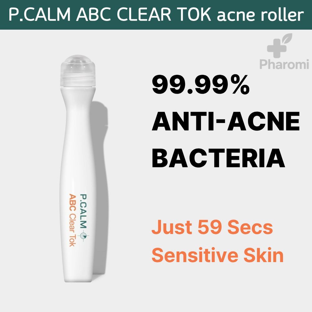 P.CALM ABC Clear Tok (15 มล.) | โรลออน สปอต ทรีทเมนท์ | Made in Korea อุปกรณ์หมุนม้วนสแตนเลสอนามัย