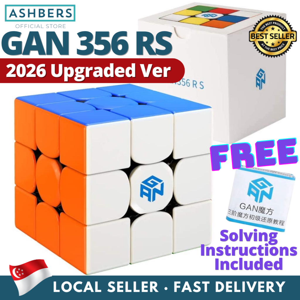GAN 356 RS 3x3 Speed Cube 356RS Cube, ของเล่นปริศนาเวทมนตร์ของ Rubic (Stickerless)