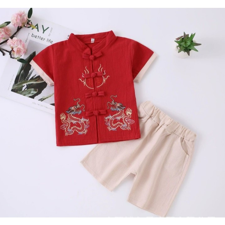 2026 CNY Boys Traditional Clothes/Racial Harmony/CNY ชุด 2 ชิ้น