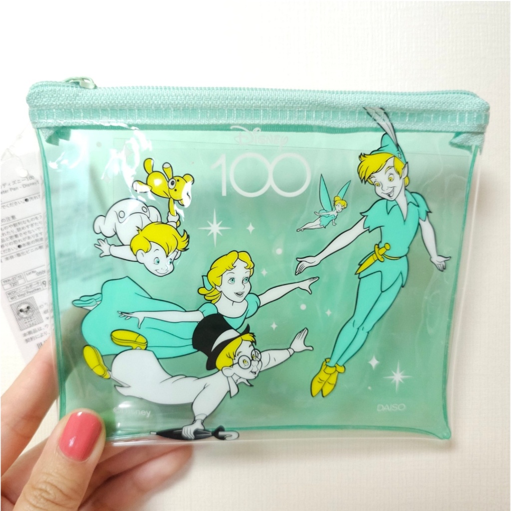 DISNEY PETER PAN PVC กระเป๋าแต่งหน้าเครื่องสําอางกันน้ํากระเป๋าเดินทางกระเป๋าสตางค์