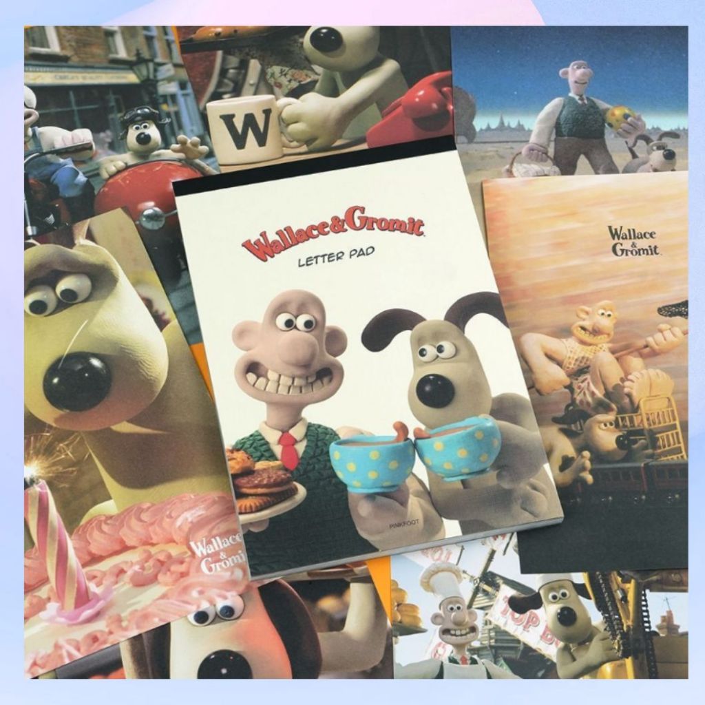 63 แผ่น Wallace และ Gromit ภาพประกอบ Letter NotePad