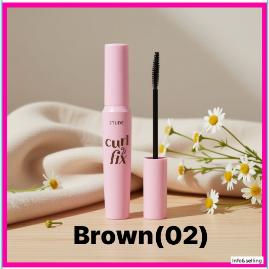 [Etudehouse] Curl Fix Mascara 8g -02 สีน้ําตาล/เกาหลี Curl Mascara/Long-lasting Hold / ของแท้ 100% โ
