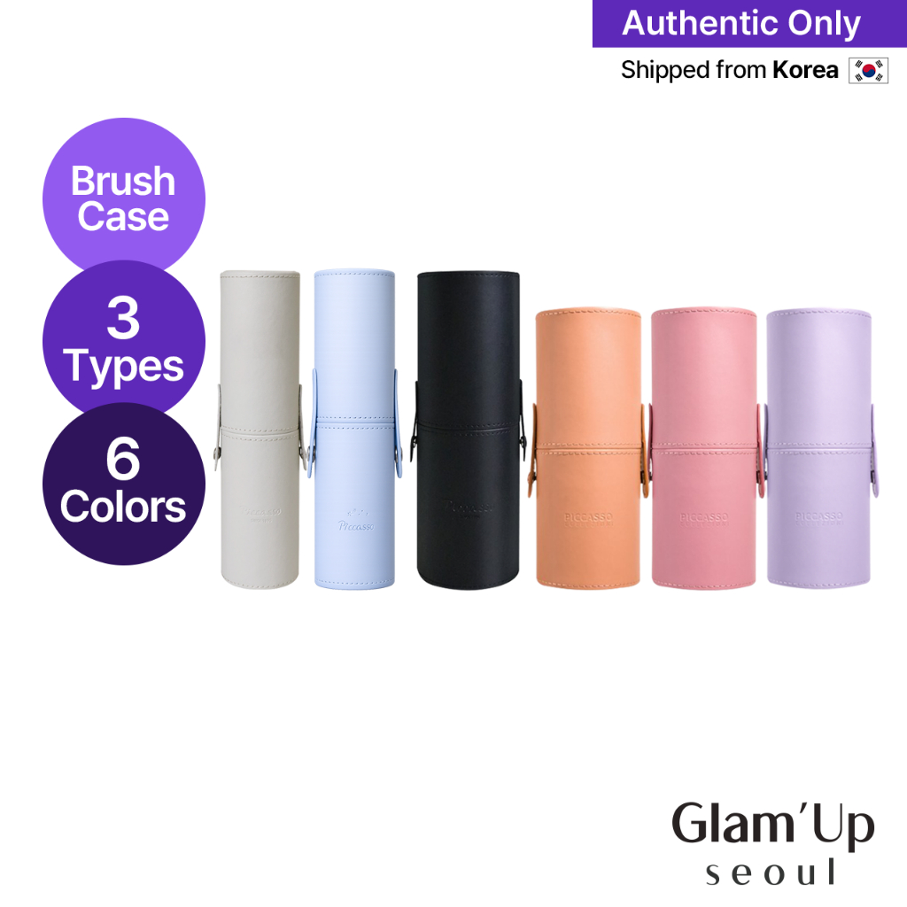 [Piccasso] Leather Brush Case 5colors (Slim/Normal/Large Type) กระบอกใส่แปรงแต่งหน้า หนัง PU (5สี) l กล่องเก็บแปรงเกาหลี