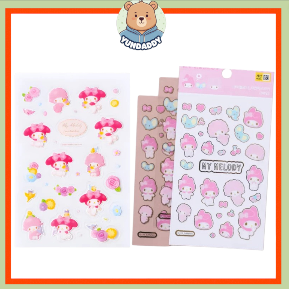 [SANRIO] 2026 Korea Daiso Official My Melody Sticker 3 แผ่น
