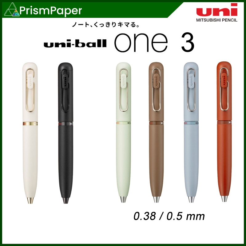 Uniball One 3 Cute Form ปากกา twist-action ปากกาสามสี 0.38 / 0.5 มม. ความยาวสั้นและกระบอกหนา