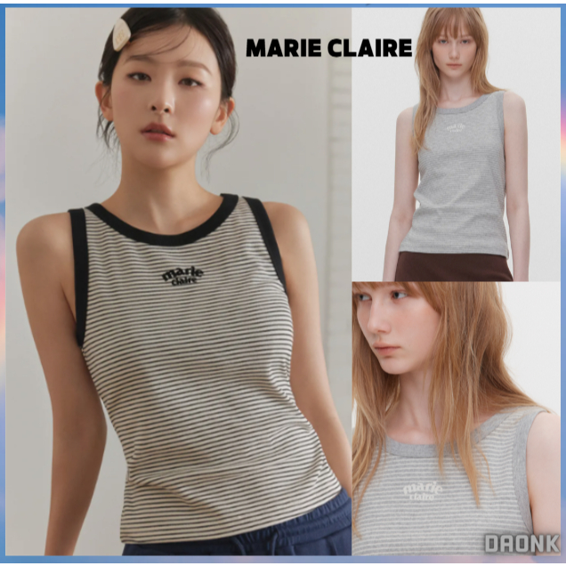 [ MARIE CLAIRE ] [Seulgis Pick] Arch Logo Stripe Sleeve (MAGBTS16MBK) 2COLOR korea แท้ 100%