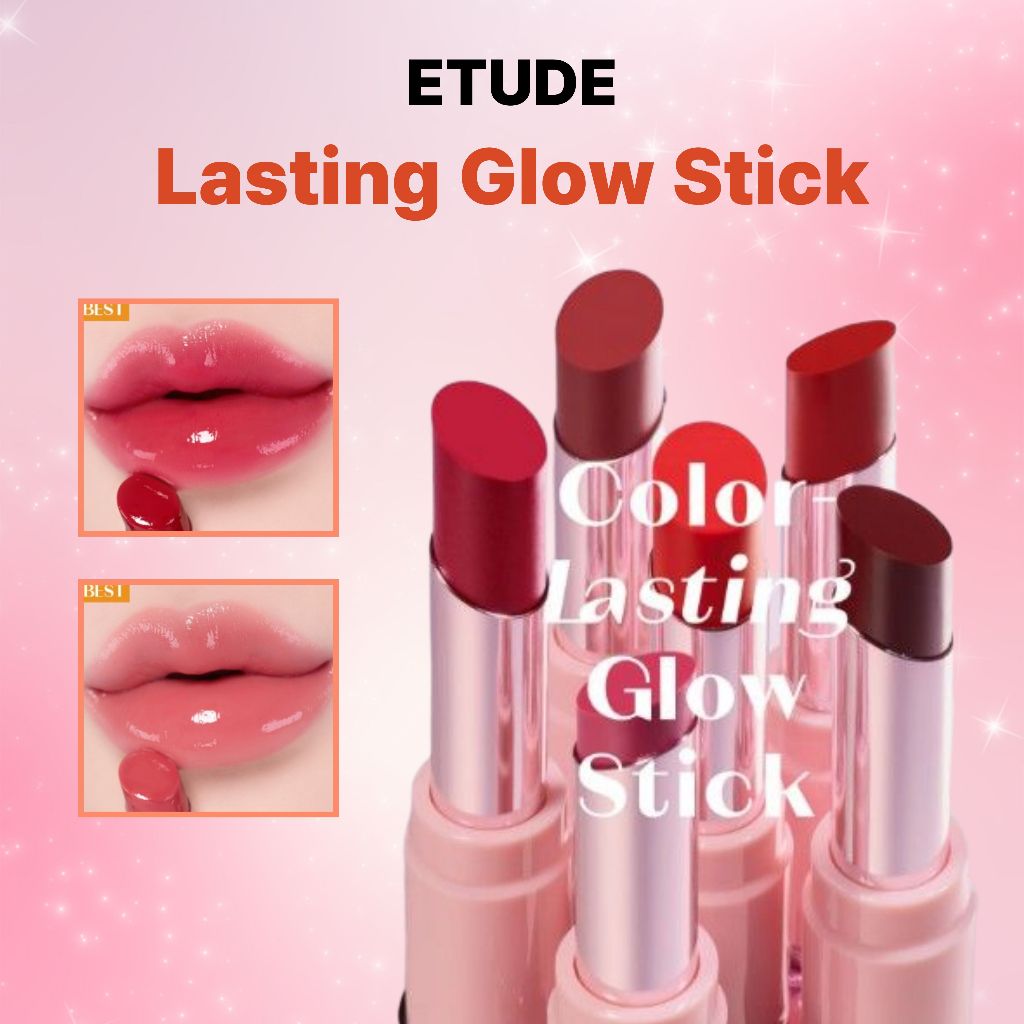 [Etude House] Color Lasting Glow Stick 3.2g, 6 สี, Dazzling Shine, สีติดทนนาน, Extreme Glow Finish, 