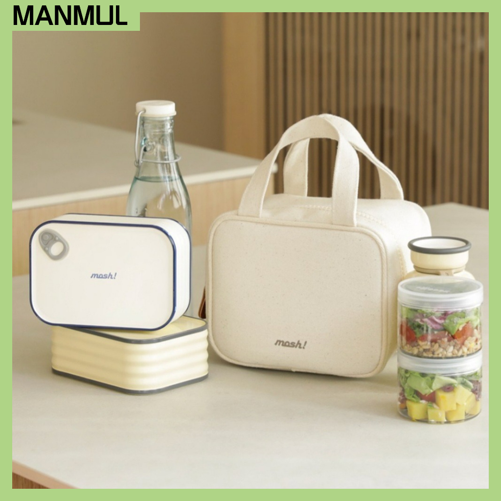MOSH Lunch Box Cooler Bag Insulated Lunch Bag · Bento Storage · Natural / Black