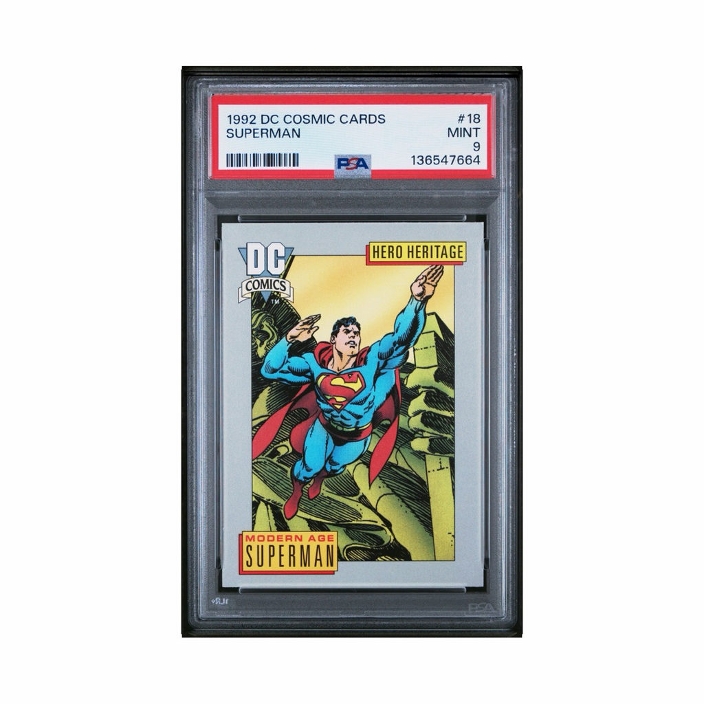 1992 DC COSMIC CARDS 18 SUPERMAN PSA 9 MINT