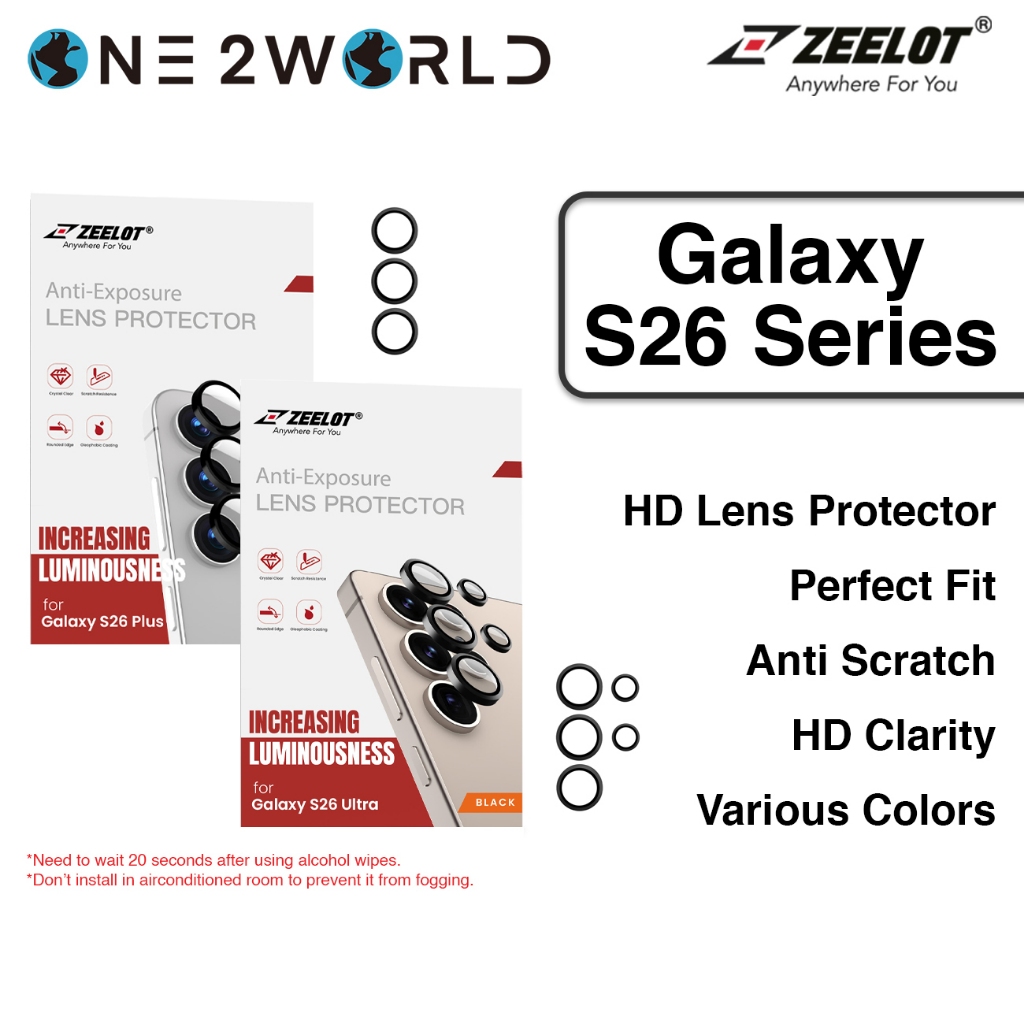 ZEELOT Pishield Series ตัวป้องกันเลนส์โลหะผสมไทเทเนียมสําหรับ Samsung Galaxy S26, S26 Plus, S26 Ultr