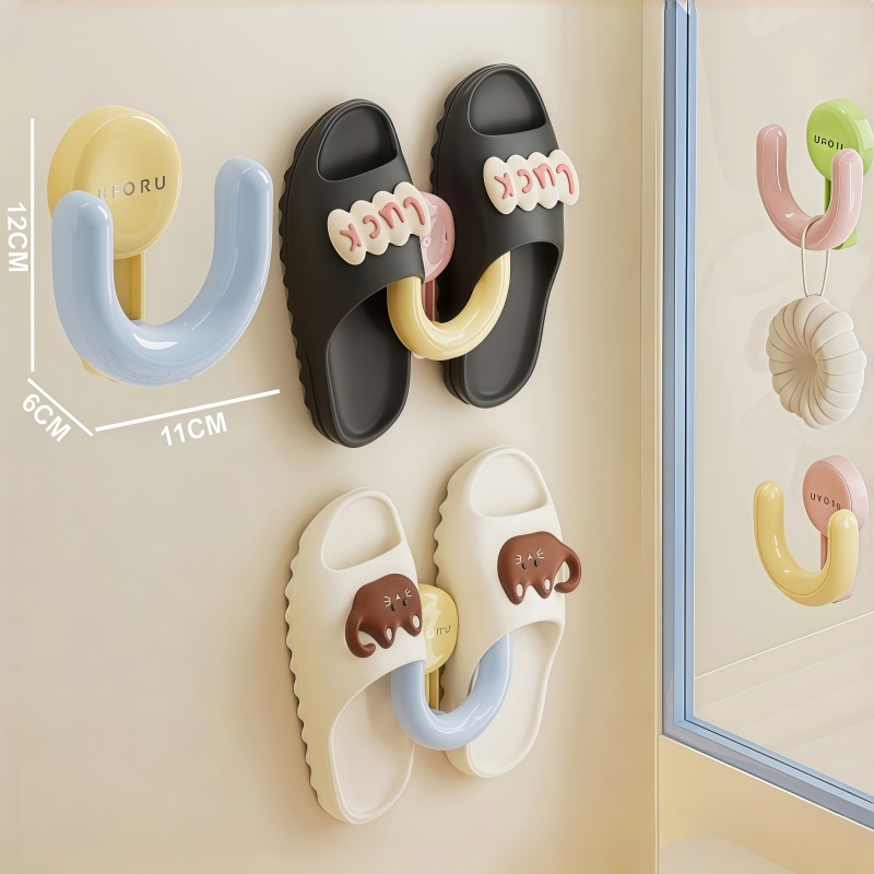 [SG] Hook Slipper Toilet Holder ถ้วยดูดรองเท้า Rack No-drill Hook สําหรับ Doorway ห้องน้ําห้องโถงห้อ