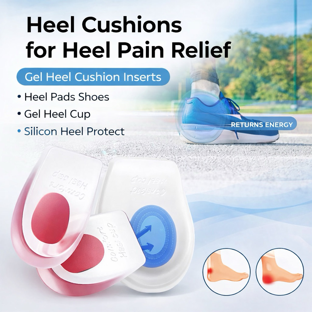 Heel Cushions for Heel Pain Relief / Gel Heel Cushion Insert / Heel Pads Shoes / Gel Heel Cup / Sili