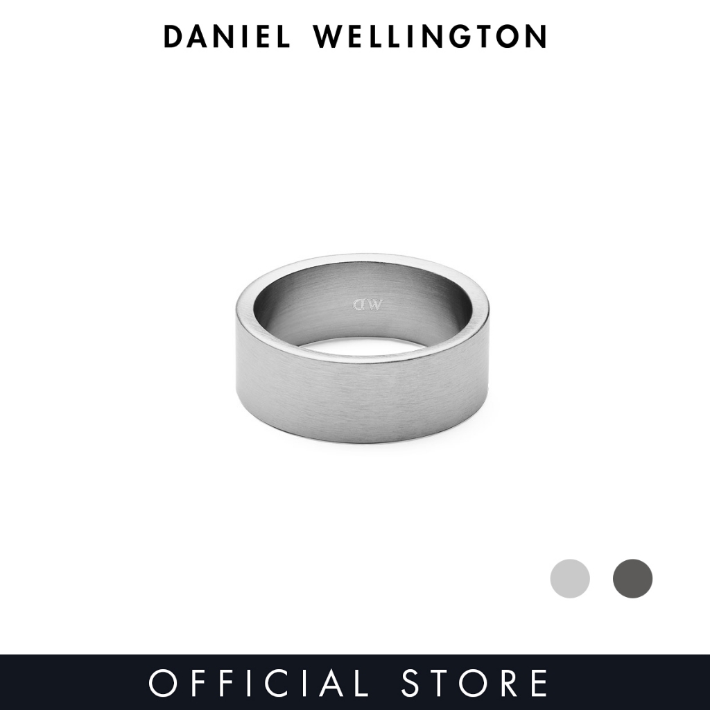 Daniel Wellington Line Ring Brushed 8.0mm Silver / Graphite - Unisex Ring for women and men stainless steel Ring DW Official Authentic Original แหวน ผู้หญิง ผู้ชาย