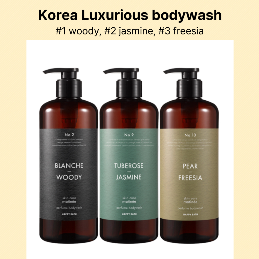 [Happybath] ครีมอาบน้ําเกาหลี 900ml, วู้ดดี้, ฟรีเซีย, จัสมิน บอดี้วอชและบอดี้แคร์