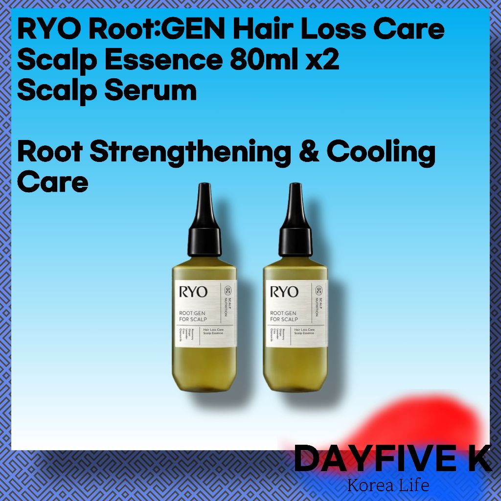 RYO Root:GEN Hair Loss Care Scalp Essence 80ml x2 Scalp Serum – Root Strengthening & Cooling Care