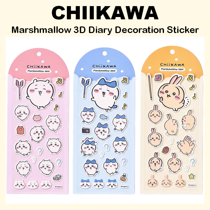 [CHIIKAWA] Marshmallow 3D Diary Phone Decorative Sticker (Chikawa / Hachiware / Usagi)