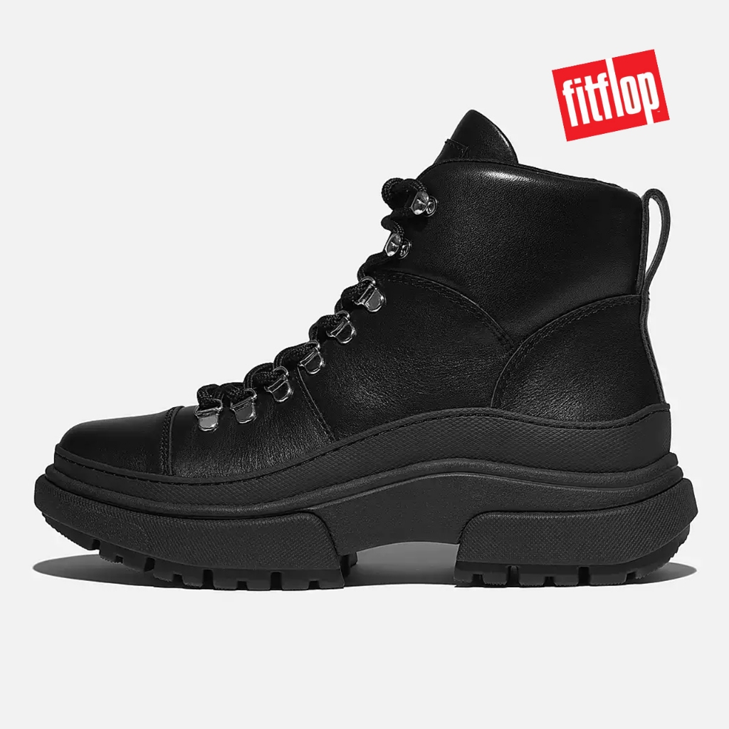 [FitFlop] Wylder Leather Hiker Lace Boots สีดํา / สตรี
