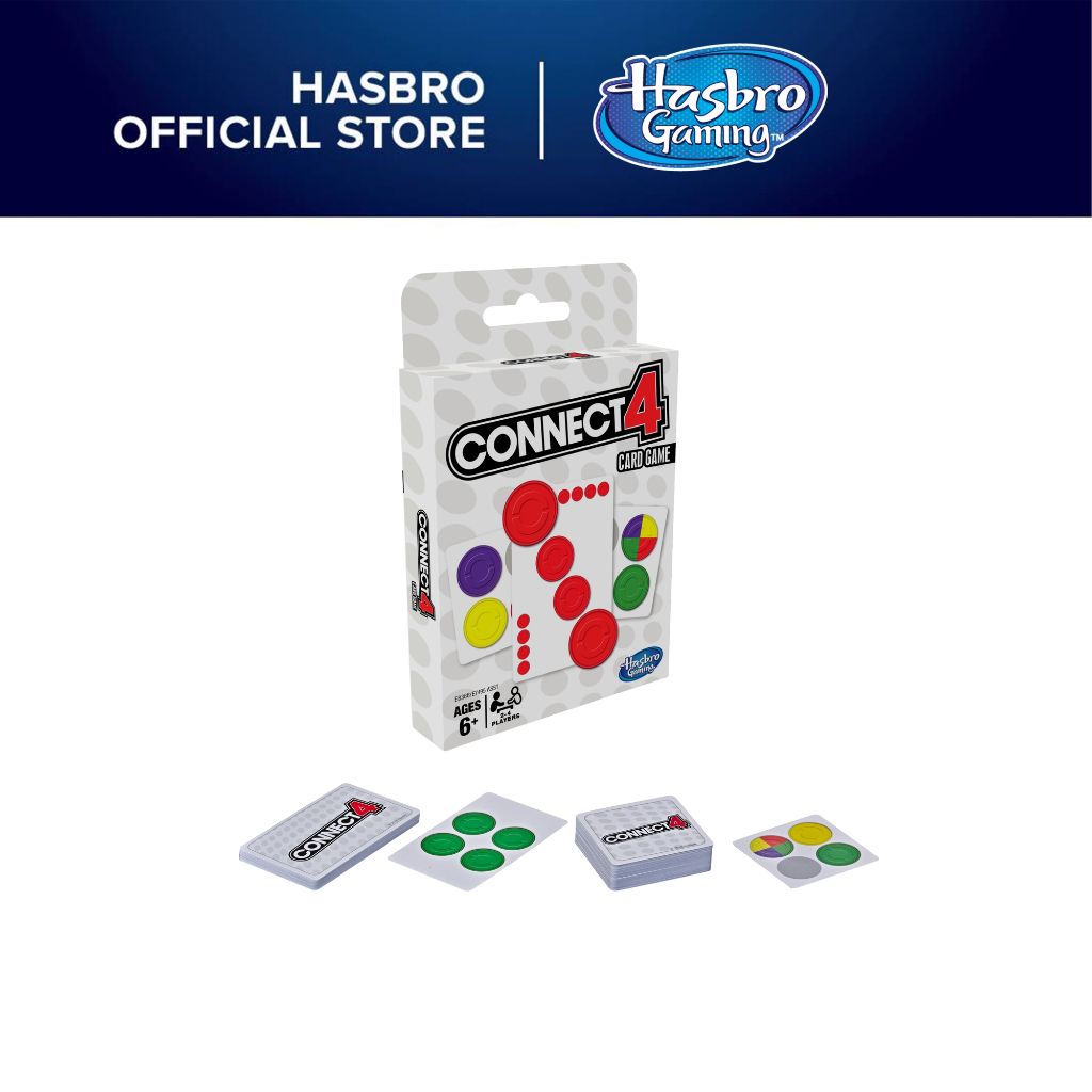 Hasbro Gaming Connect 4 การ์ดเกมสําหรับเด็กอายุ 6 ปีขึ้นไป 2-4 ผู้เล่นเกม 4-In-A-Row
