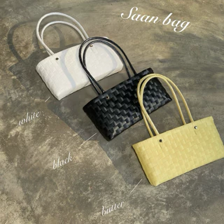Saan bag กระเป๋าสานพลาสติก มี6สี