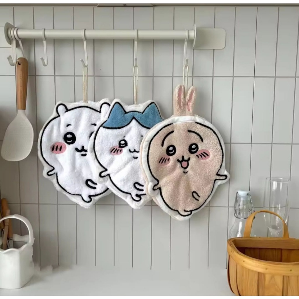 Cikawa Hachiware Usagi ผ้าเช็ดมือจานครัวแขวนผนังดูดซับนุ่ม