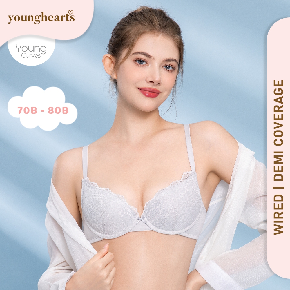 Young Hearts Young Curves Spring Lace 3/4 Cup Underwired Demi Bra (B Cup) C03-10412*Clearance May