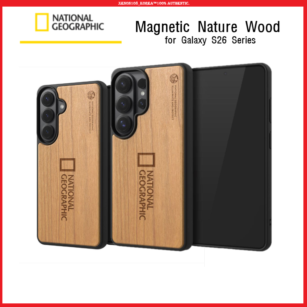 (National Geographic) Magnetic Nature Wood Case สําหรับ Galaxy S26 Series | เคสพรีเมี่ยม