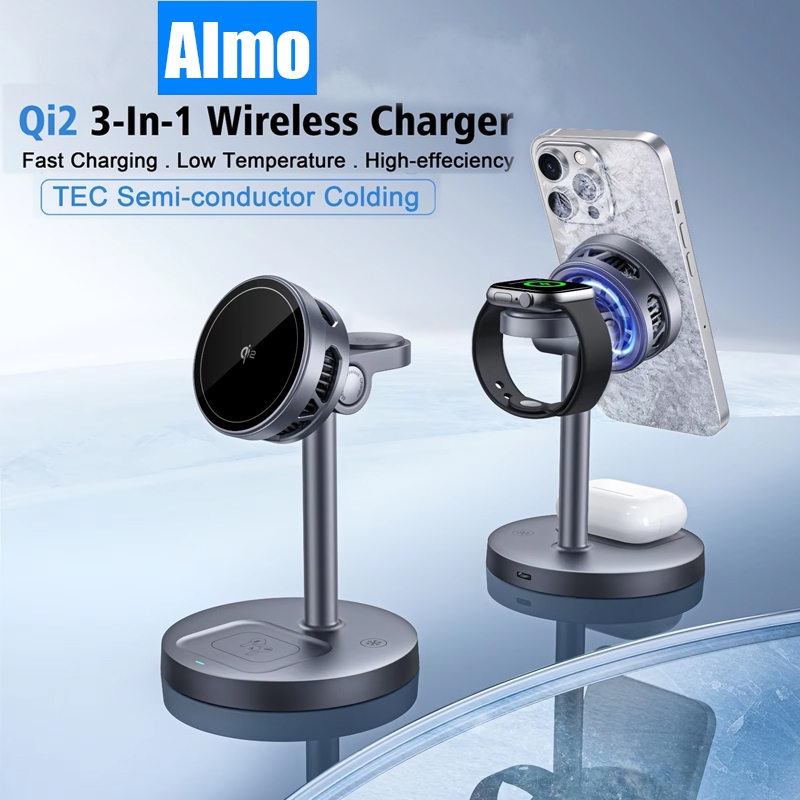 Qi2.2 25W แท่นชาร์จไร้สาย 3 in 1 แท่นชาร์จสําหรับ iPhone, iWatch, AirPods