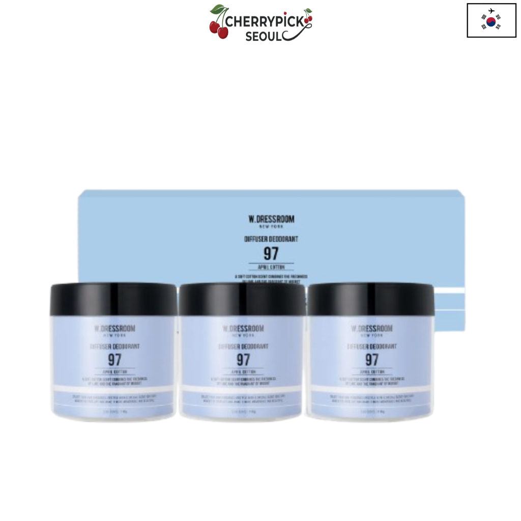 [W.DRESSROOM] Living Diffuser Deodorizing Gel 110g x 3pcs Set (April Cotton & Flower Shop)