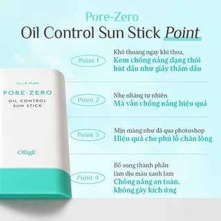 [OBgE Official] เซ็ตรองพื้นและกันแดดสติ๊ก Natural Cover Foundation + Pore Zero Oil Control Sun Stick | ปกปิดผิว + กันแดด + คุมมัน | SPF50+ PA++++