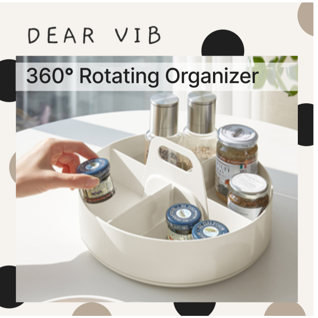[LITEM] PORTA รอบ 360° ที่จัดระเบียบแบบหมุน | ถาดเก็บของอเนกประสงค์ | ผลิตในเกาหลี