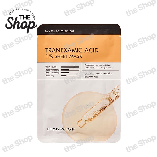 THE DERMA FACTORY Tranexamic Acid Sheet Mask 10p