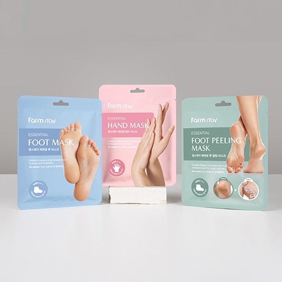 Farmstay Essential Foot Mask 14g / Foot Peeling Mask 13g / Hand Mask 7g Moisturizing Care 3 ประเภทเลือก 1