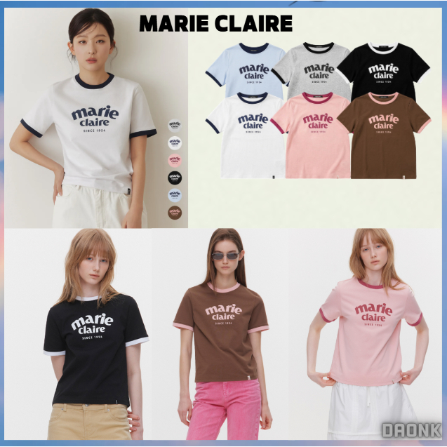 [MARIE CLAIRE][Seulgis Pick] เสื้อยืดแขนสั้น Arch Logo Ringer แบบเกาหลี หลากสี