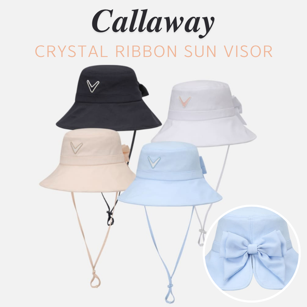 หมวกบักเก็ตผู้หญิง Callaway Blooming｜หมวกกอล์ฟปีกกว้าง ดีเทลโบว์ สายปรับได้ ดีไซน์เรียบหรู