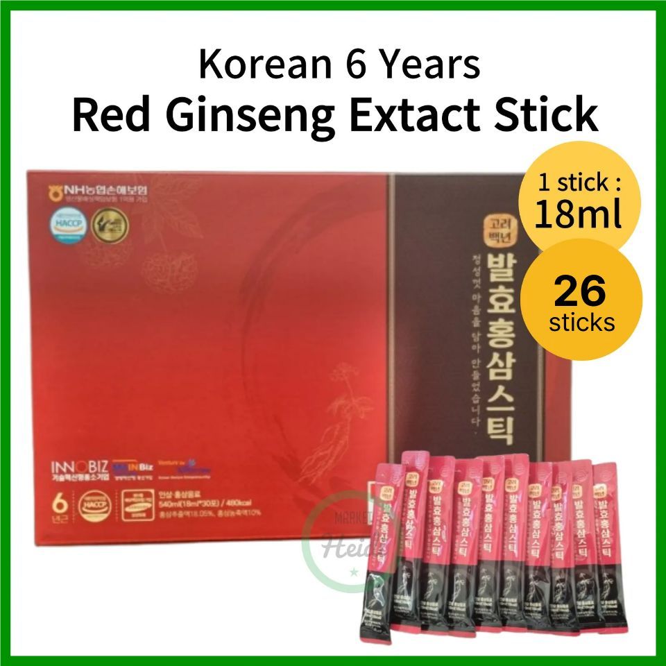 🇰🇷 Korean 6 Years Red Ginseng Extact Stick 18ml x 26sticks / อาหารสุขภาพเกาหลี