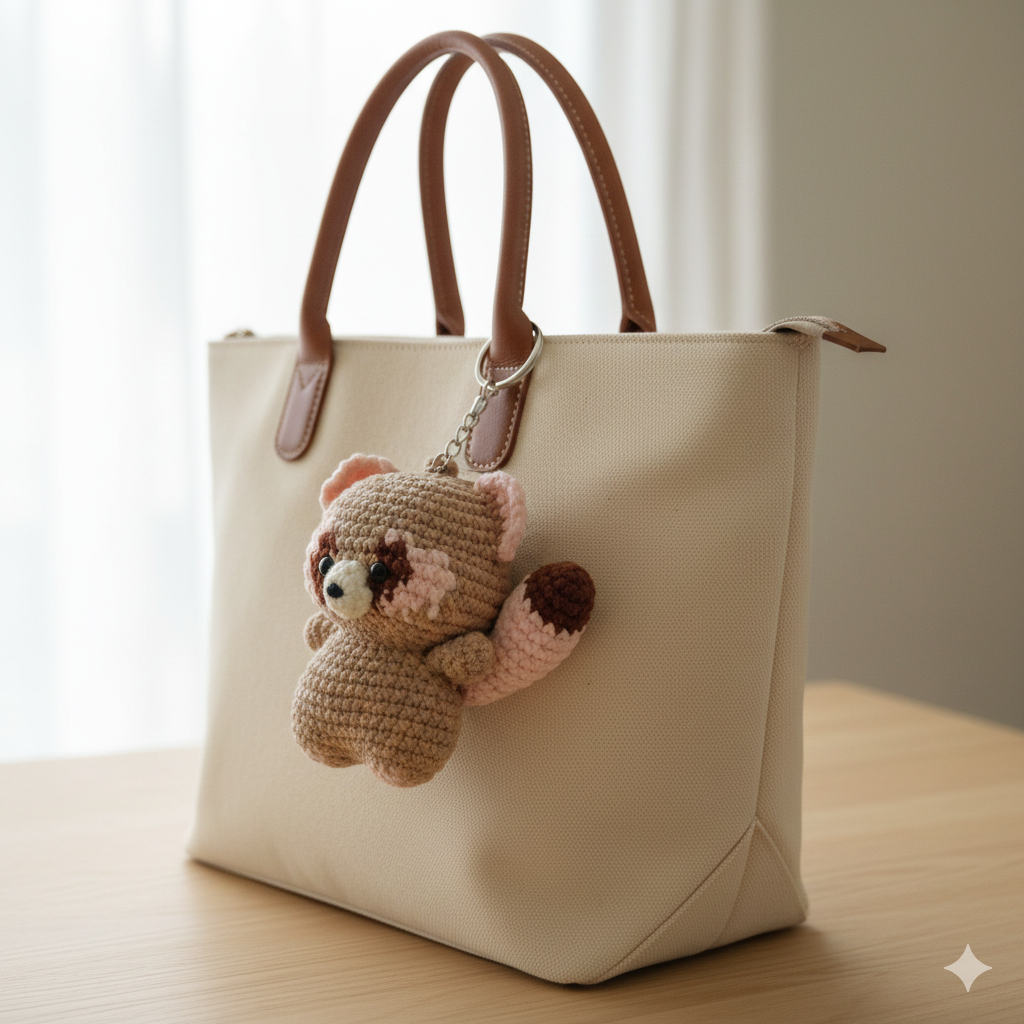 J-Crochet พวงกุญแจ Tanuki น่ารัก
