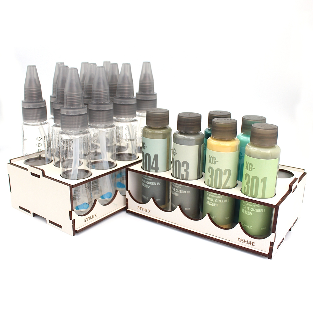 DSPIAE X Style-X สีอะคริลิคและขวดผสมสําหรับ Airbrush & Display Set Green Series XG 301-306