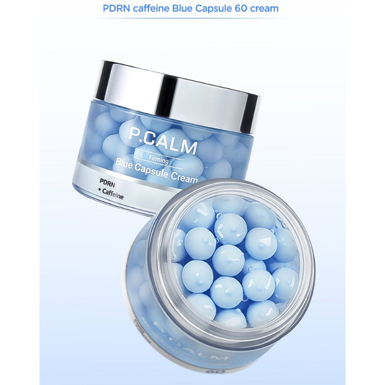 [P.CALM] PDRN Caffeine Blue Capsule 60 Cream (50ml) | ปริมาณ Plumping & ความชุ่มชื้น 20 ชั้น | ซ่อมแ