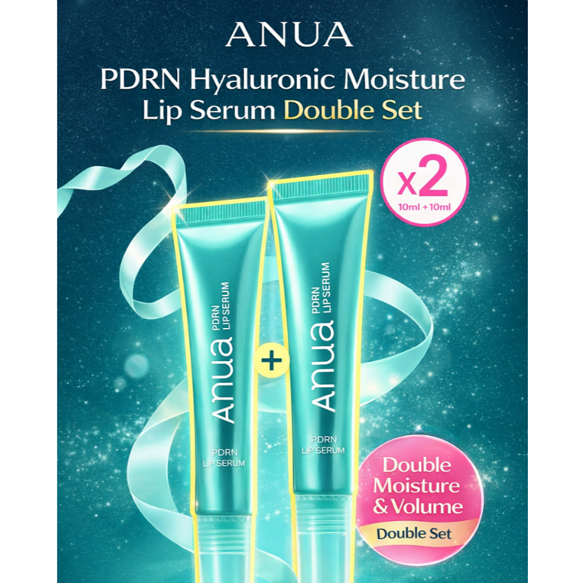 [ANUA] PDRN Hyaluronic Lip Serum 10ml x2 Double Set | ไฮเดรติ้ง อวบอิ่ม ลิป แคร์