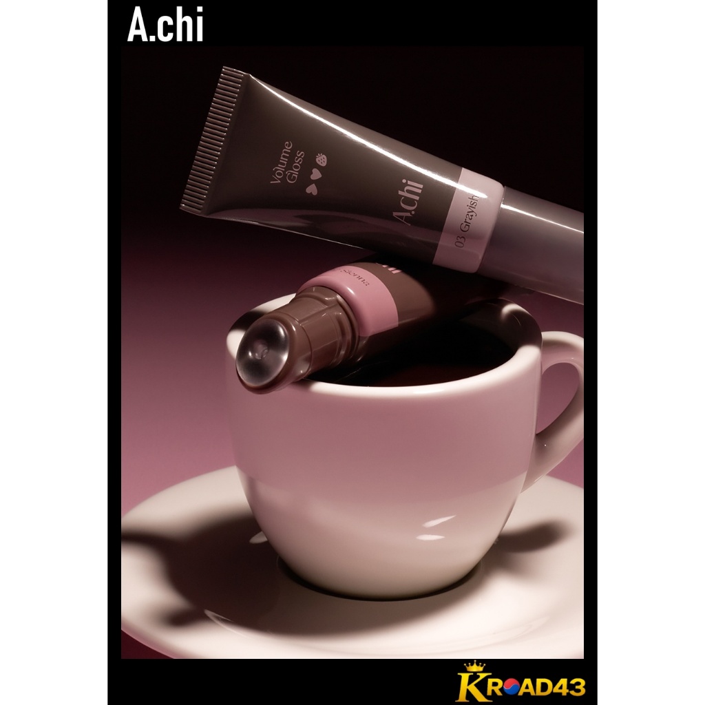【A.chi】Achi Volume Gloss 2COLORS / 5.0g 3D Shine Plumping Lip Gloss Warm Cool Choco Lip