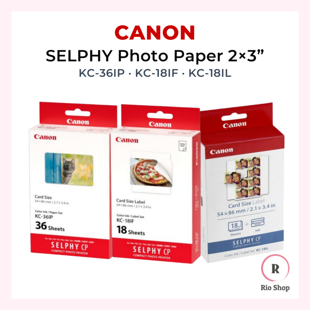 กระดาษภาพถ่าย Canon SELPHY 2  3 – KC-36IP (36 แผ่น) / KC-18IF (18 แผ่น) / KC-18IL (18 แผ่น)