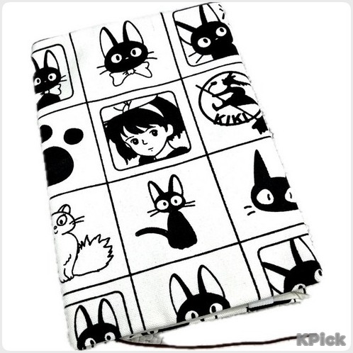 KPick Kiki บริการจัดส่งผ้า A5 ปกหนังสือ Jiji แมวน่ารักกระเป๋าวารสารนํากลับมาใช้ใหม่โน๊ตบุ๊คแขน