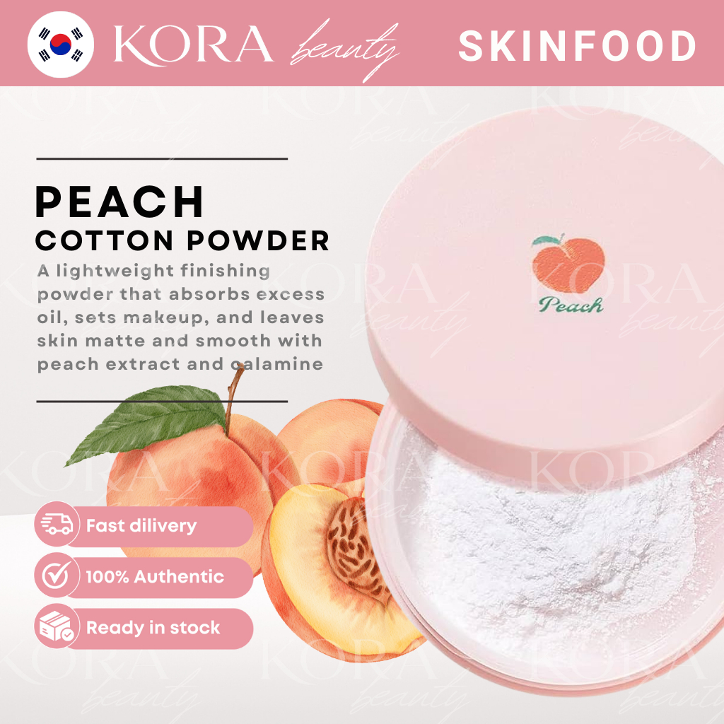 SKINFOOD สกินฟู้ด พีช คอตตอน พาวเดอร์ แอนด์ แพ็ก | Pore Blur Sebum Control Soft Matte (5g / 15g)