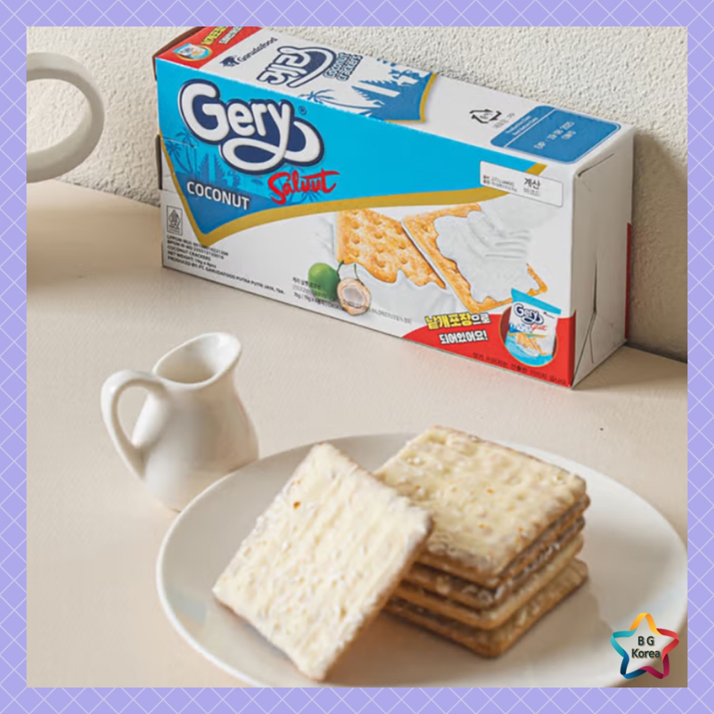 Gery Salut แครกเกอร์ครีมมะพร้าว 76g บิสกิตมะพร้าวกรอบ ของขบเคี้ยวอ่อน