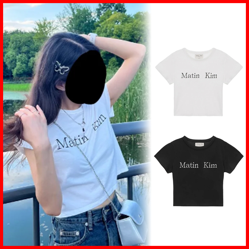 [Matin Kim] เสื้อครอปโลโก้ 2 สี